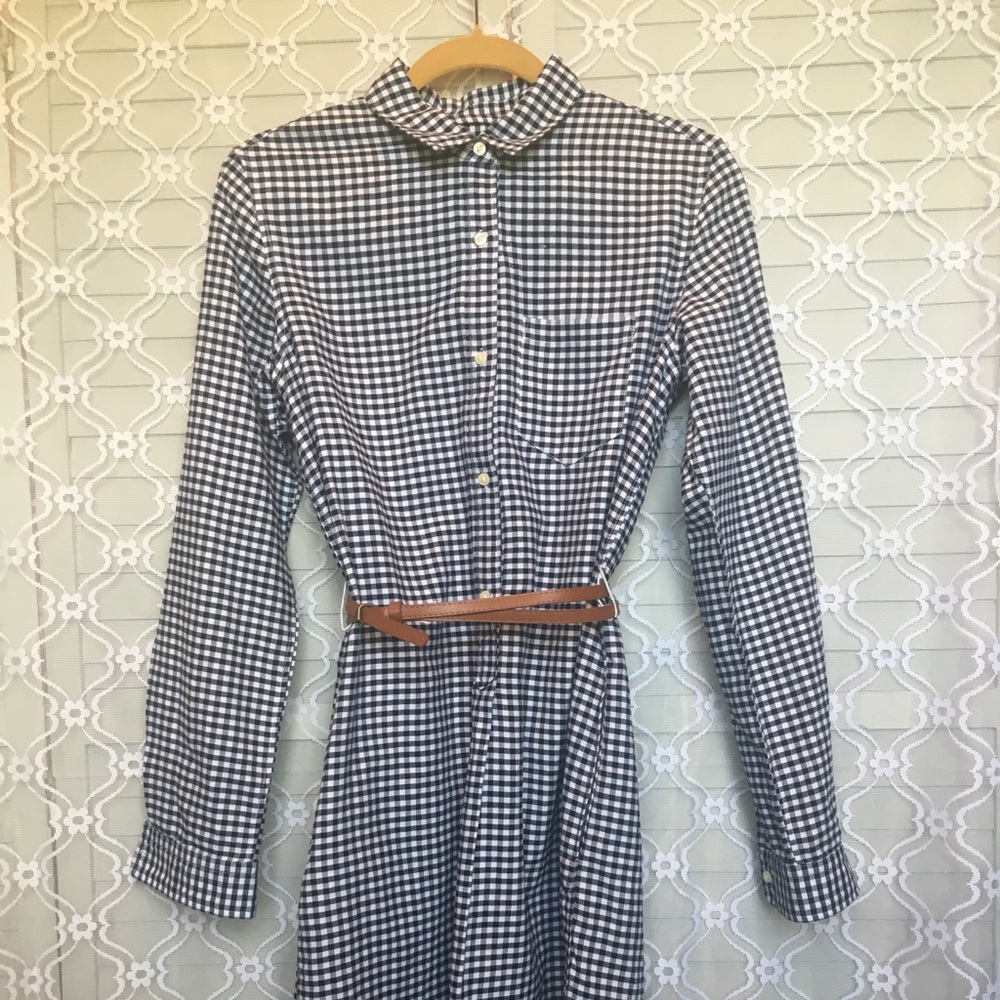 Navy White Plaid Gap Tunic Dress